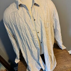 Linen-Blend Boyfriend Shirt Old Navy XXL NWT Beige